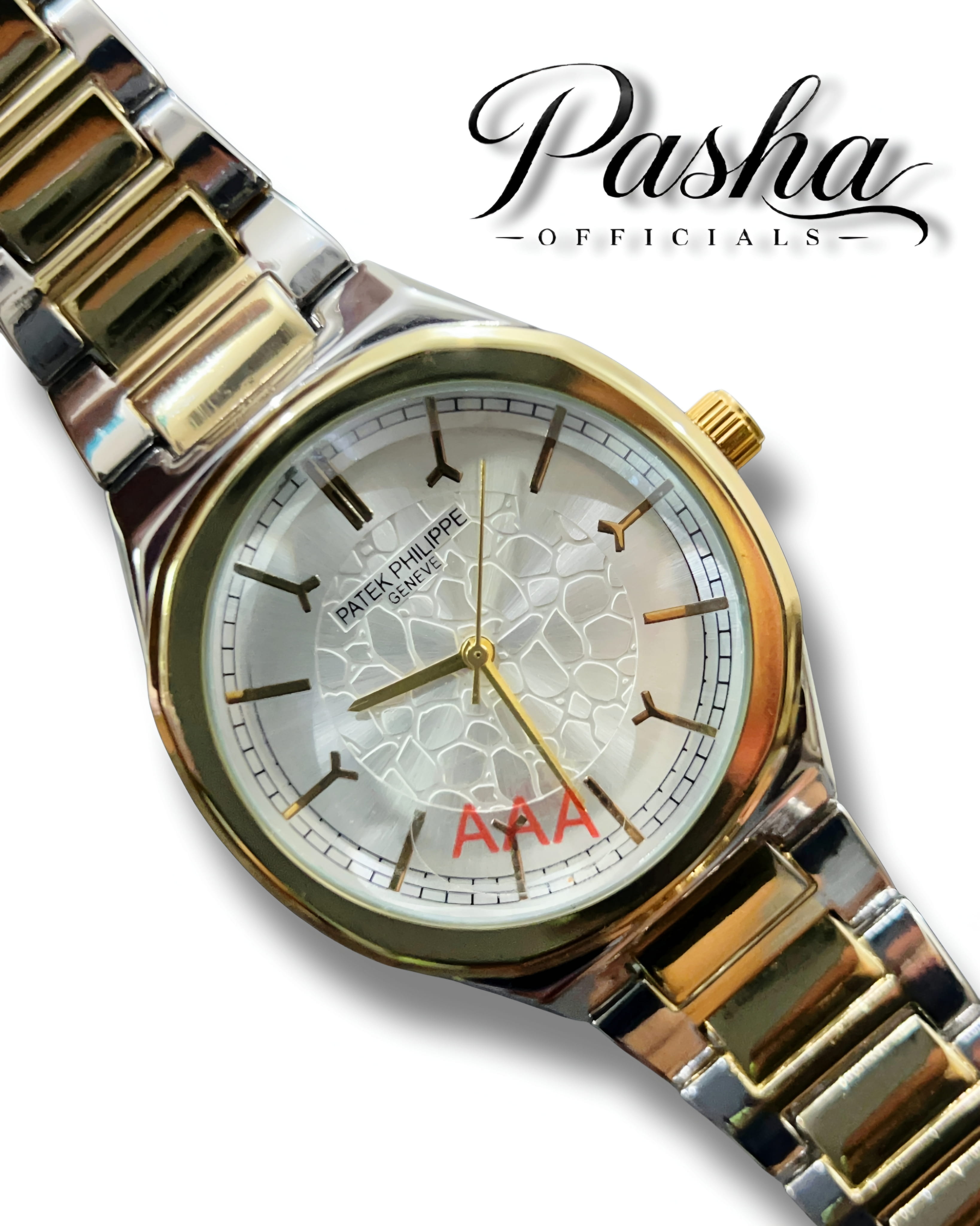 Patek Philippe Style Premium Two-Tone Chain Watch – Silver & Gold Edition (AAA Quality)